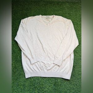 Vintage Y2K LL Bean V Neck Knit Sweater Men’s XL Preppy Neutral Pullover